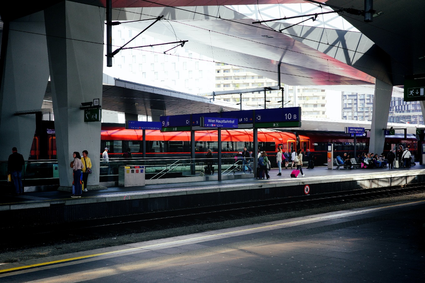Ein Foto des Wiener Hauptbahnhofs